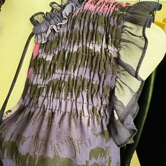 Misa Los Angeles  |  Purple Darcy Ruffle Sleeveless Smock Blouse size XS - Picture 4 of 10